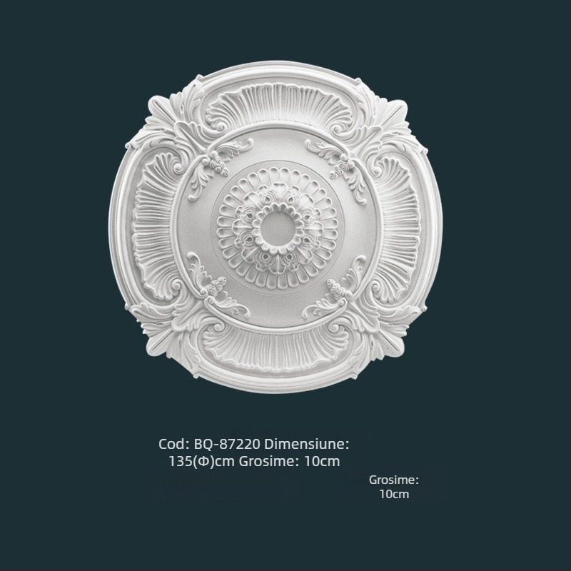 Panou lampă PU cu disc circular de tavan, decor în stil francez pentru lustra europeană (Material: PU; Model: BQ-XY-; Stil: relief, simplitate modernă, lux discret)