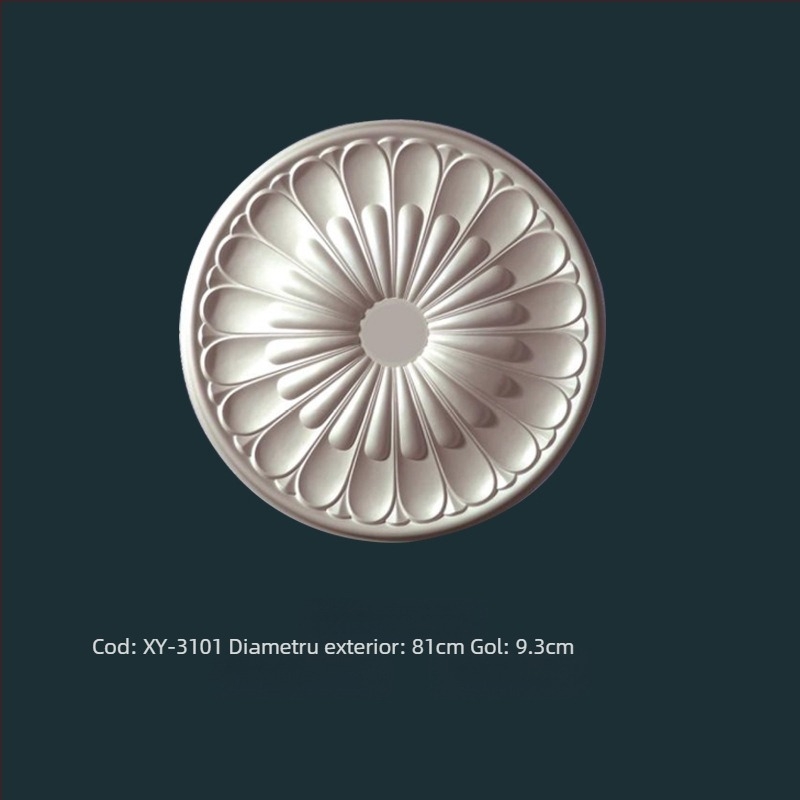 Panou lampă PU cu disc circular de tavan, decor în stil francez pentru lustra europeană (Material: PU; Model: BQ-XY-; Stil: relief, simplitate modernă, lux discret)