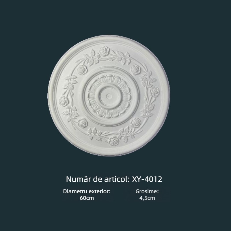 Panou lampă PU cu disc circular de tavan, decor în stil francez pentru lustra europeană (Material: PU; Model: BQ-XY-; Stil: relief, simplitate modernă, lux discret)
