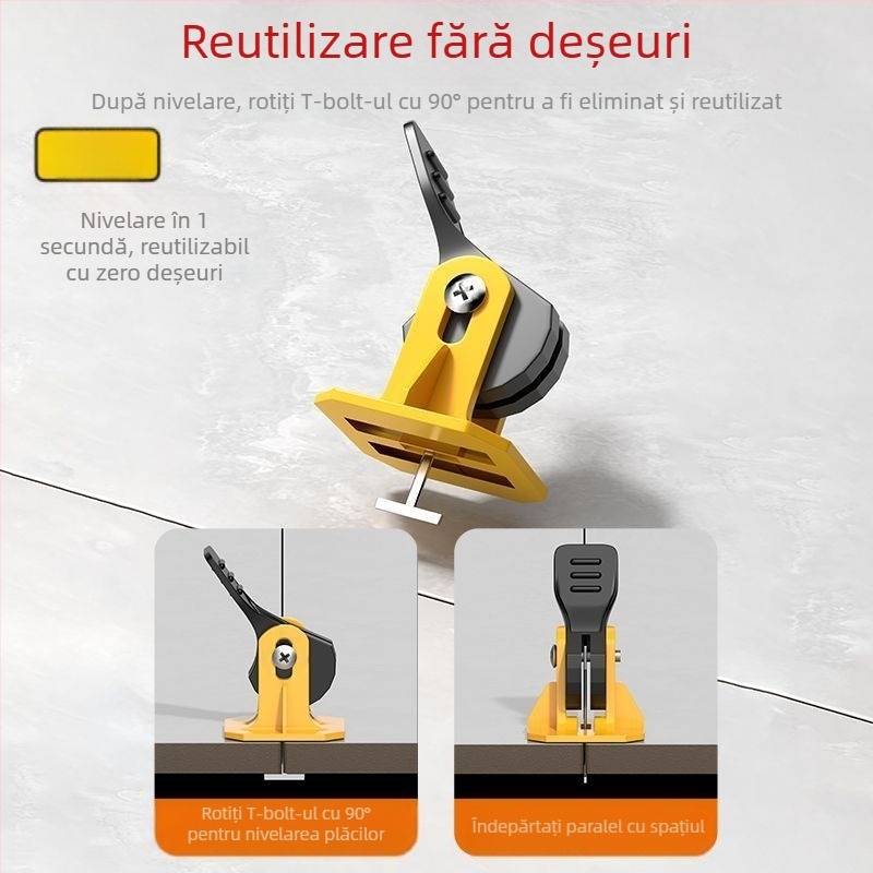 Nivelator/ajustor pentru plăci – rapid, reutilizabil, instrument pentru montaj plăci ceramice, model universal