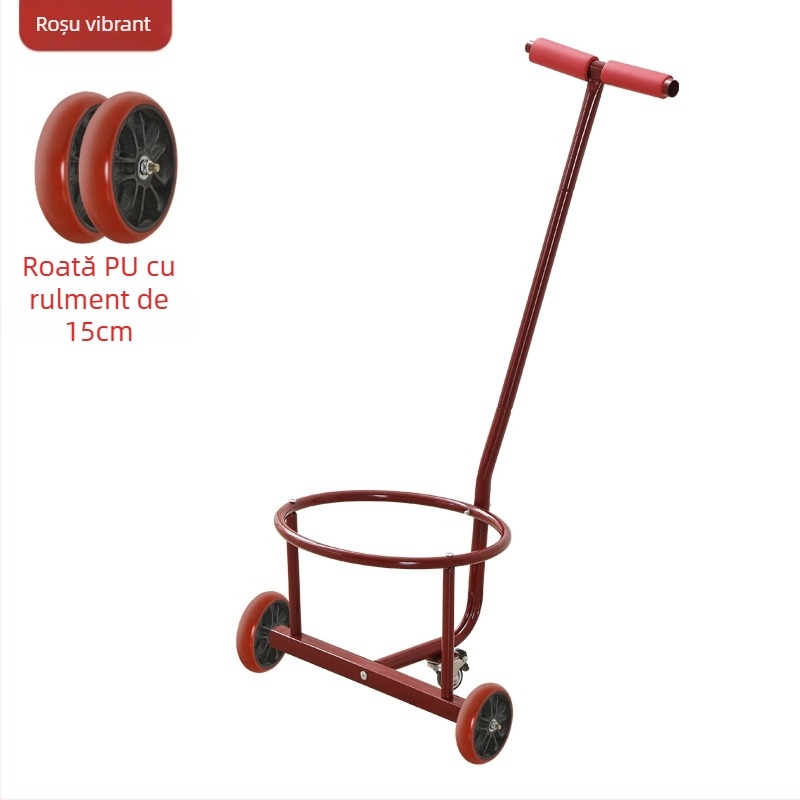Căruță pliabilă trasă manual, pentru casă și atelier, purtător multifuncțional pentru apă, gunoi și cilindri de gaz