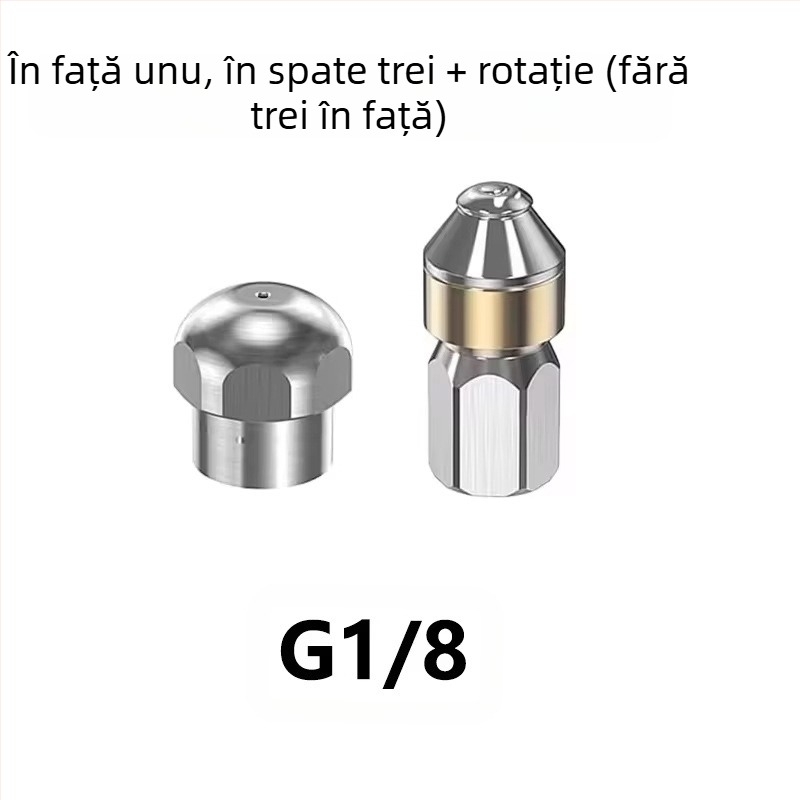 Duza din oțel inoxidabil pentru curățare conducte la presiune înaltă, cu cuplură 1/4 inch și conectare rapidă 3/8 inch, marca Independent