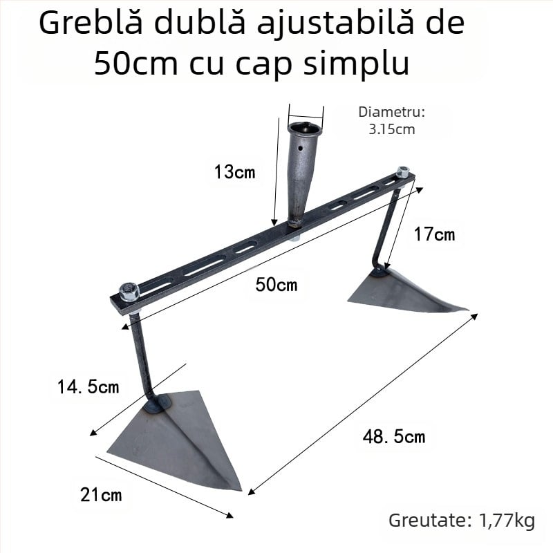 Sapă triunghiulară reglabilă pentru săpare canale, afânare sol și formare ridges – unealtă de grădină multifuncțională cu cap ascuțit de tip cioc de vultur