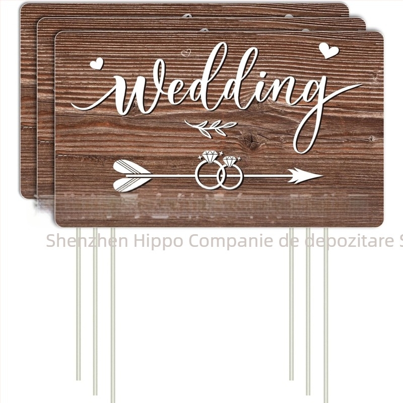 Semn decorativ de curte cu săgeată pentru nunți în aer liber, direcționare curte