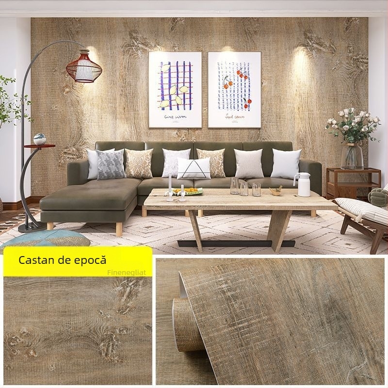 Folie autocolantă cu textură lemn pentru mese și mobilier – decor retro pentru renovare mobilier