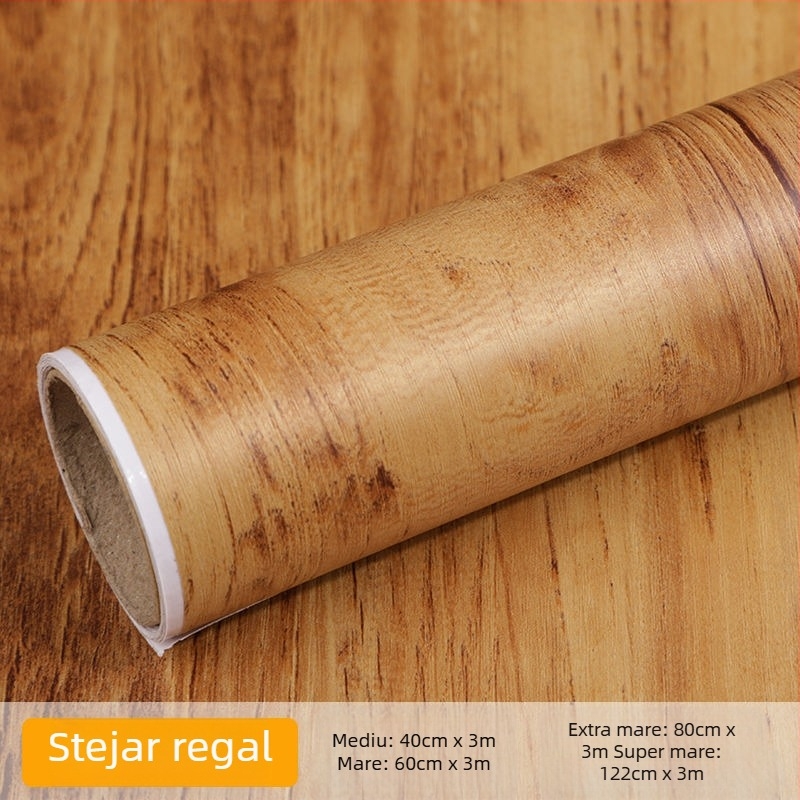 Folie autocolantă cu textură lemn pentru mese și mobilier – decor retro pentru renovare mobilier