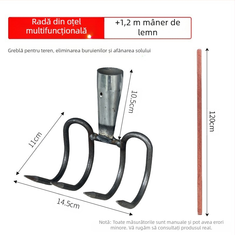 Grebă pentru exterior – afânare a solului cu structură integral din oțel; Brand: Alte; Domeniu de utilizare: Alte