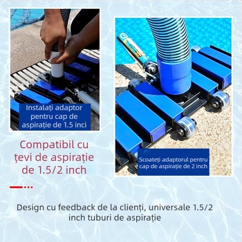 Cap de aspirație pentru piscină, din aliaj de aluminiu, destinat piscinelor gonflabile