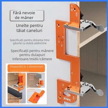 Șablon de canelare din aliaj de aluminiu, fără mâner, cu utilizare duală, canalare în formă de U pentru tâmplărie