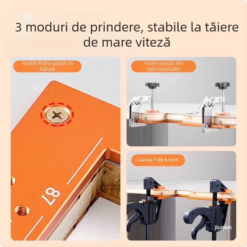 Șablon de canelare din aliaj de aluminiu, fără mâner, cu utilizare duală, canalare în formă de U pentru tâmplărie