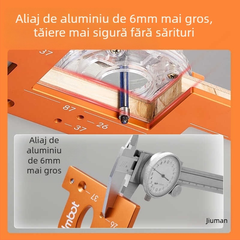 Șablon de canelare din aliaj de aluminiu, fără mâner, cu utilizare duală, canalare în formă de U pentru tâmplărie
