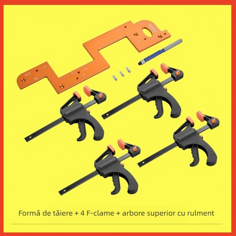 Șablon de canelare din aliaj de aluminiu, fără mâner, cu utilizare duală, canalare în formă de U pentru tâmplărie