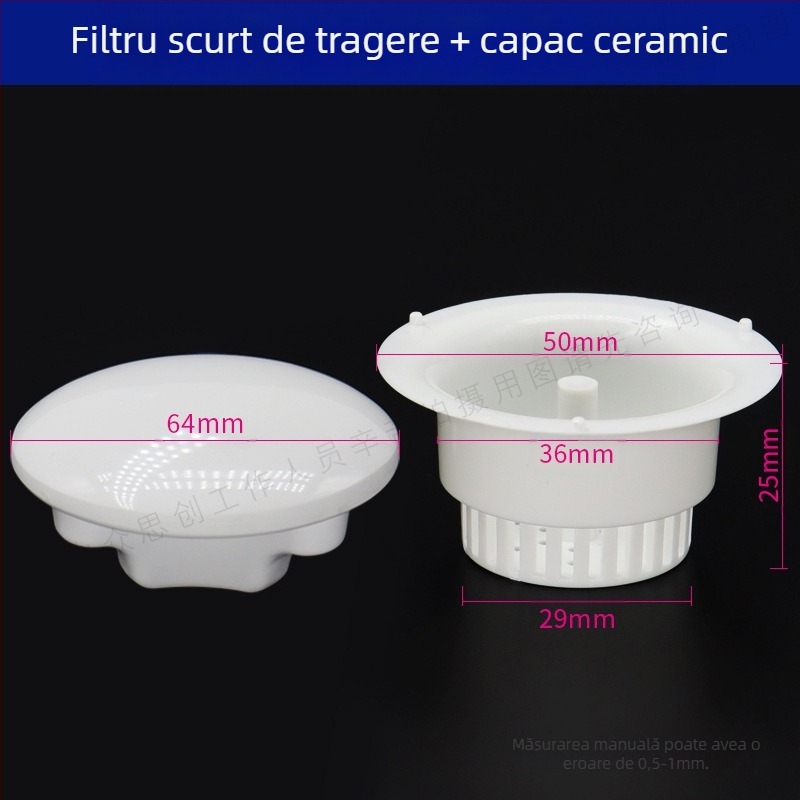Accesoriu pentru scaunul dentar: capac ceramic, filtru din plastic, vas din sticlă și ventil