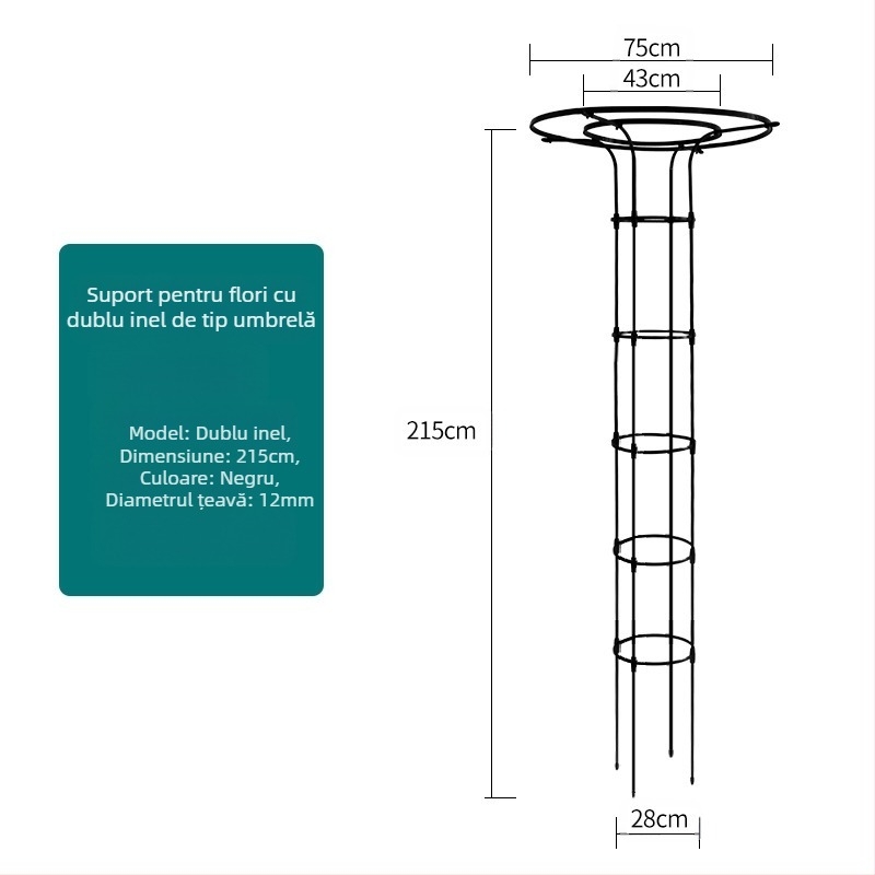 Cadru de cățărare pentru plante, suport de ghivece și raft pentru balcon, țevi metalice cu acoperire din plastic, stil pastoral, utilizare combinată