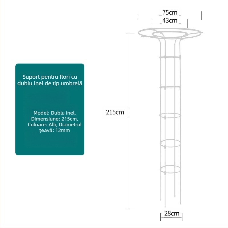 Cadru de cățărare pentru plante, suport de ghivece și raft pentru balcon, țevi metalice cu acoperire din plastic, stil pastoral, utilizare combinată