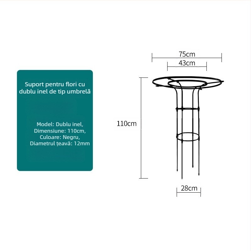 Cadru de cățărare pentru plante, suport de ghivece și raft pentru balcon, țevi metalice cu acoperire din plastic, stil pastoral, utilizare combinată