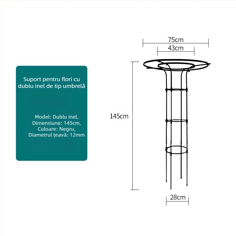 Cadru de cățărare pentru plante, suport de ghivece și raft pentru balcon, țevi metalice cu acoperire din plastic, stil pastoral, utilizare combinată