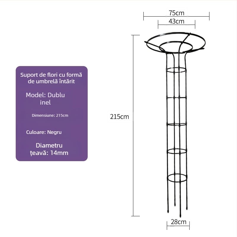 Cadru de cățărare pentru plante, suport de ghivece și raft pentru balcon, țevi metalice cu acoperire din plastic, stil pastoral, utilizare combinată