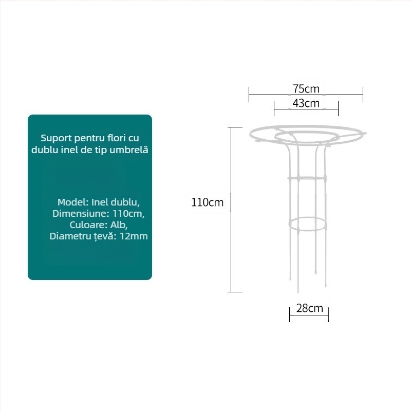 Cadru de cățărare pentru plante, suport de ghivece și raft pentru balcon, țevi metalice cu acoperire din plastic, stil pastoral, utilizare combinată