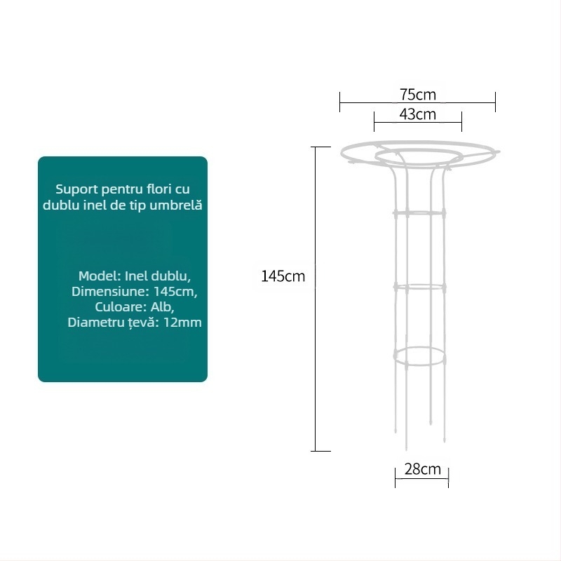Cadru de cățărare pentru plante, suport de ghivece și raft pentru balcon, țevi metalice cu acoperire din plastic, stil pastoral, utilizare combinată