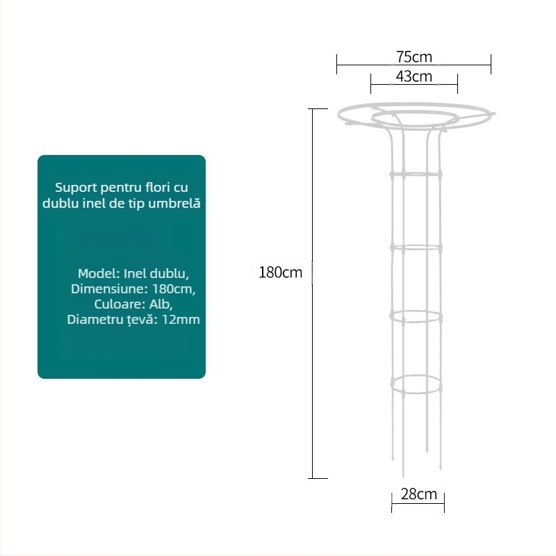 Cadru de cățărare pentru plante, suport de ghivece și raft pentru balcon, țevi metalice cu acoperire din plastic, stil pastoral, utilizare combinată