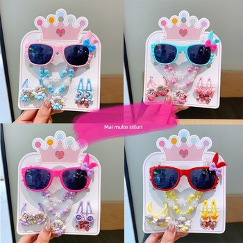 Set colier și brățară pentru copii – handmade, din plastic/rășină, lanț cu bile, design cu personaje din desene animate, pentru vârstele 0–3, 3–6, 6–10 și 10+