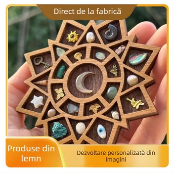 Etajeră mini pentru bijuterii, boxwood lemn, LT marcă, ornament decorativ suspendat, stil modern simplu