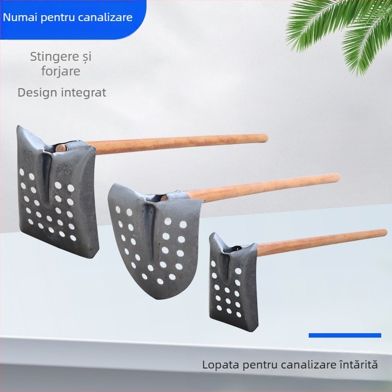 Lopată pentru curățarea canalizării, cap de fier la unghi drept – pentru curățarea canalizării și tranșee