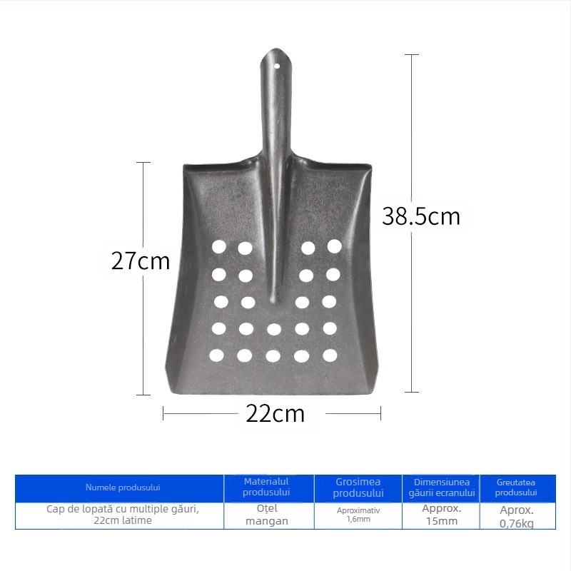 Lopată pentru curățarea canalizării, cap de fier la unghi drept – pentru curățarea canalizării și tranșee