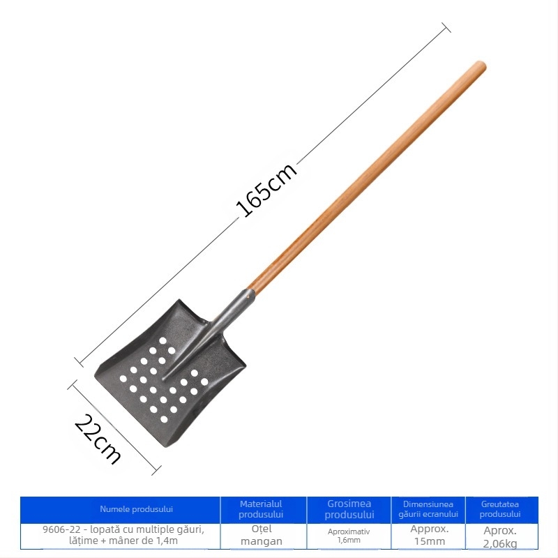 Lopată pentru curățarea canalizării, cap de fier la unghi drept – pentru curățarea canalizării și tranșee