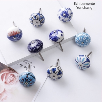 Yunchang mâner ceramic circular pentru dulapuri și sertare — stil modern minimalist, lux ușor; material ceramic; tratament de suprafață electroplatinare; marcă Yunchang Hardware.