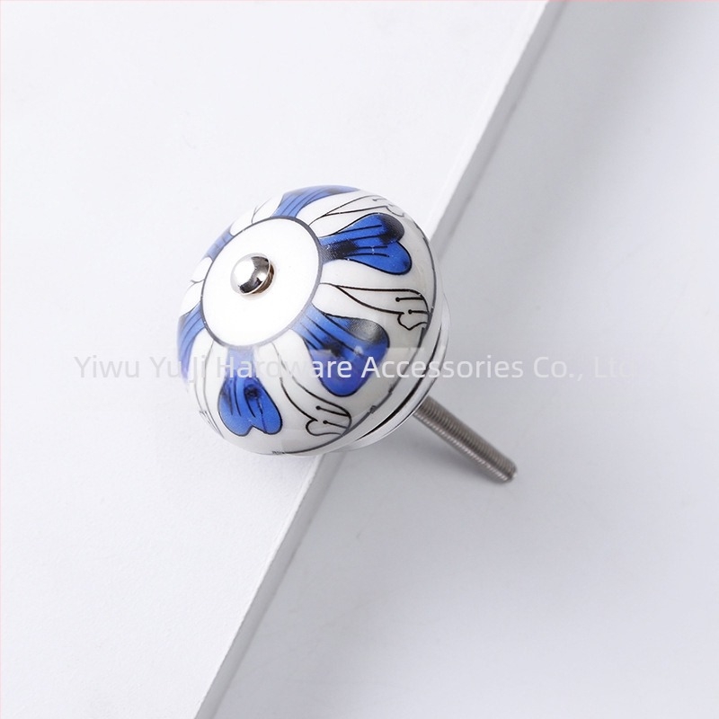 Yunchang mâner ceramic circular pentru dulapuri și sertare — stil modern minimalist, lux ușor; material ceramic; tratament de suprafață electroplatinare; marcă Yunchang Hardware.