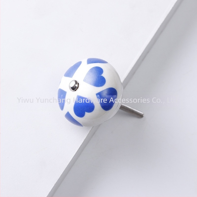 Yunchang mâner ceramic circular pentru dulapuri și sertare — stil modern minimalist, lux ușor; material ceramic; tratament de suprafață electroplatinare; marcă Yunchang Hardware.