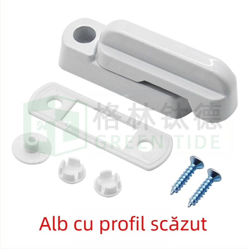 Încuietoare tip T pentru uși și ferestre, fără găuri, din aliaj, cu cheie, anti-furt