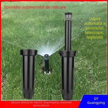 Guangying aspersor telescopic îngropat, cu rotație la 360° pentru irigarea gazonului și grădinii (plastice tehnice)