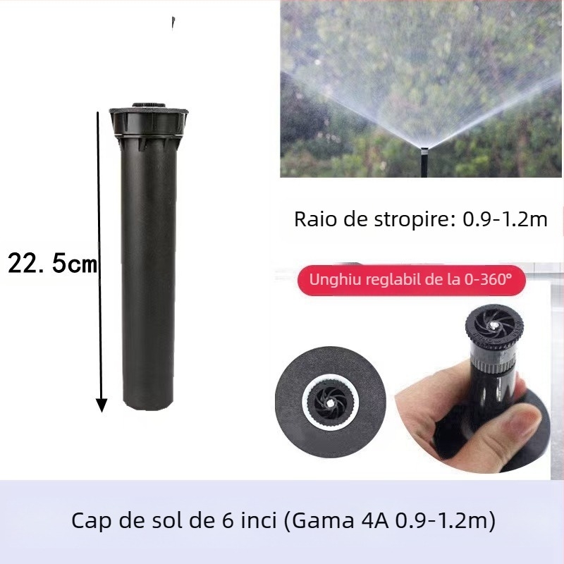 Guangying aspersor telescopic îngropat, cu rotație la 360° pentru irigarea gazonului și grădinii (plastice tehnice)