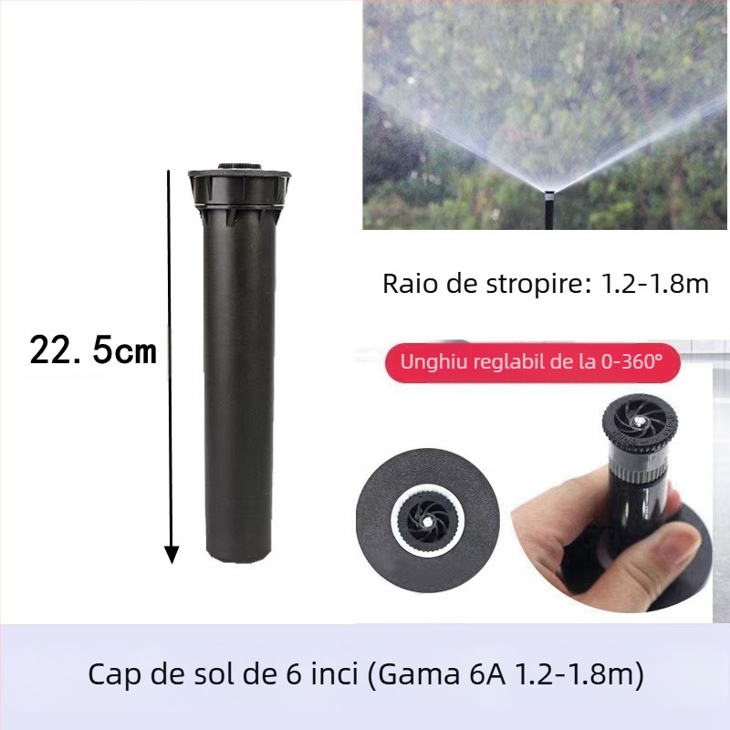 Guangying aspersor telescopic îngropat, cu rotație la 360° pentru irigarea gazonului și grădinii (plastice tehnice)