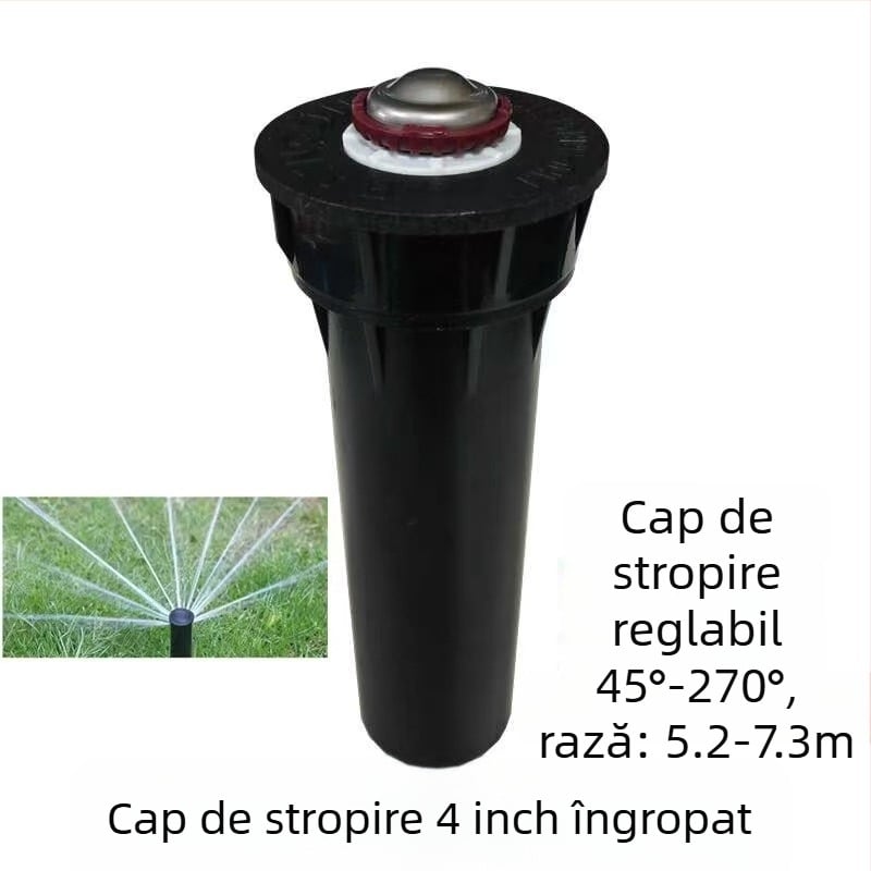 Guangying aspersor telescopic îngropat, cu rotație la 360° pentru irigarea gazonului și grădinii (plastice tehnice)