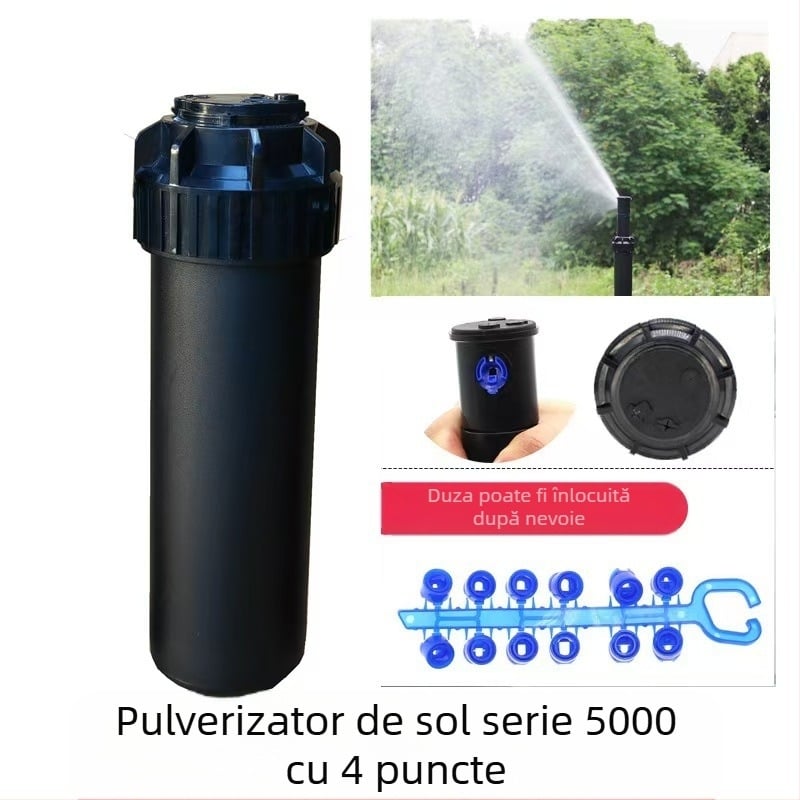 Guangying aspersor telescopic îngropat, cu rotație la 360° pentru irigarea gazonului și grădinii (plastice tehnice)