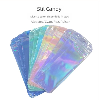 Pungă transparentă de ambalare pentru cadouri, cu închidere automată și colțuri rotunjite; lungimea sigilării 2.5 cm; 50 de bucăți pe pachet; material: nou material