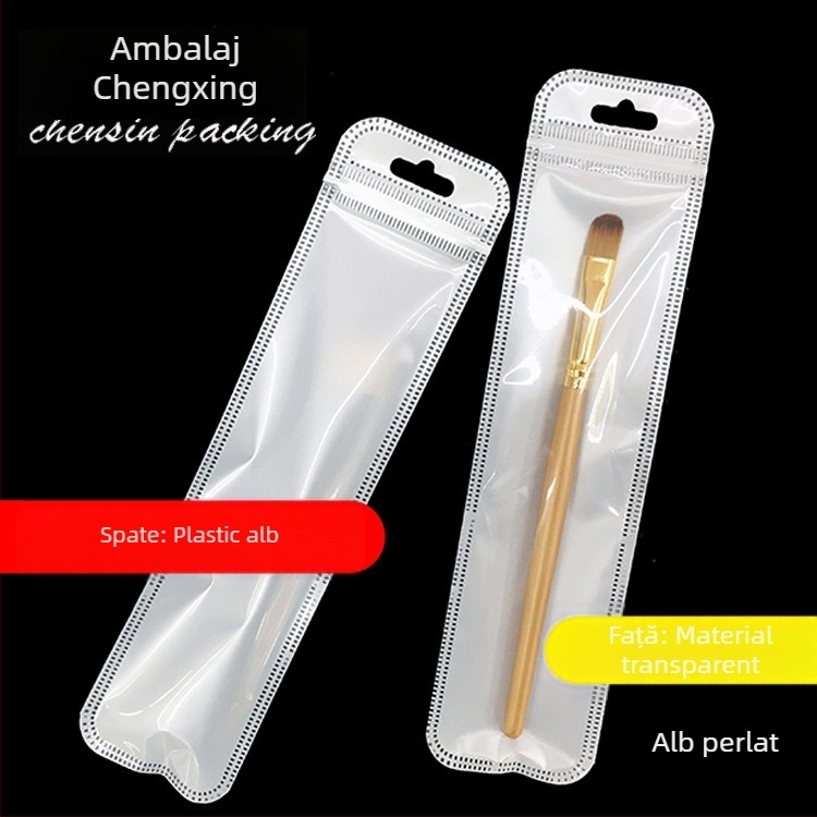 Pungă transparentă de ambalare pentru cadouri, cu închidere automată și colțuri rotunjite; lungimea sigilării 2.5 cm; 50 de bucăți pe pachet; material: nou material