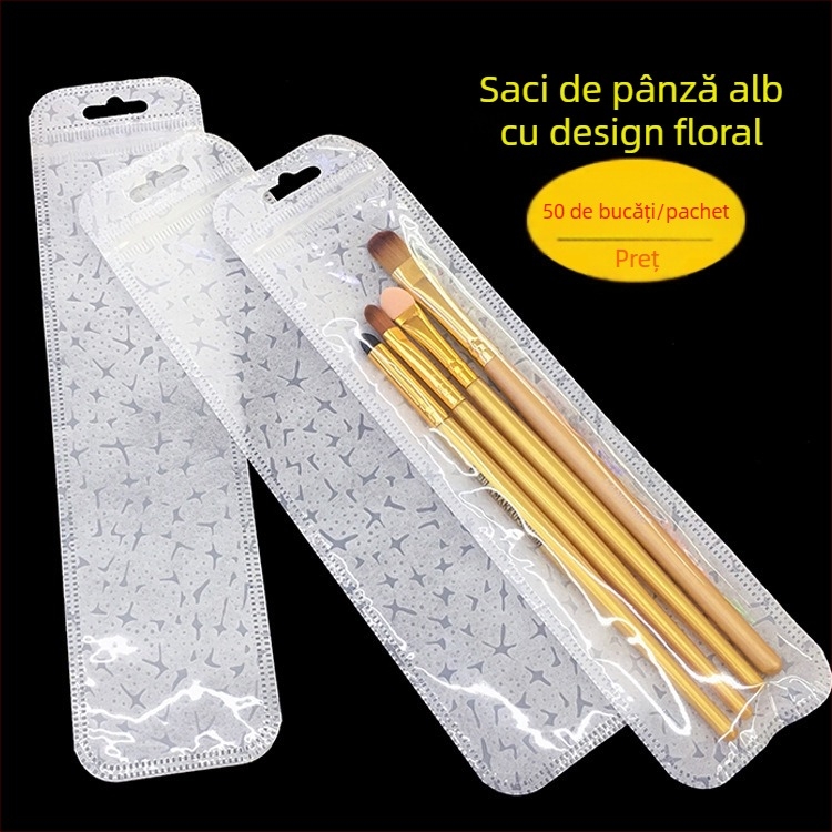 Pungă transparentă de ambalare pentru cadouri, cu închidere automată și colțuri rotunjite; lungimea sigilării 2.5 cm; 50 de bucăți pe pachet; material: nou material