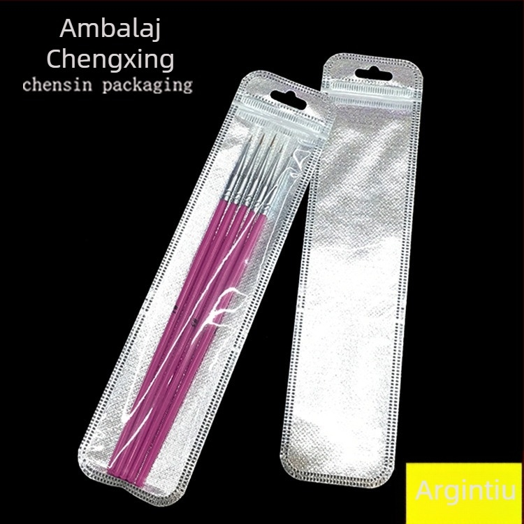 Pungă transparentă de ambalare pentru cadouri, cu închidere automată și colțuri rotunjite; lungimea sigilării 2.5 cm; 50 de bucăți pe pachet; material: nou material