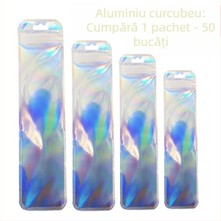 Pungă transparentă de ambalare pentru cadouri, cu închidere automată și colțuri rotunjite; lungimea sigilării 2.5 cm; 50 de bucăți pe pachet; material: nou material