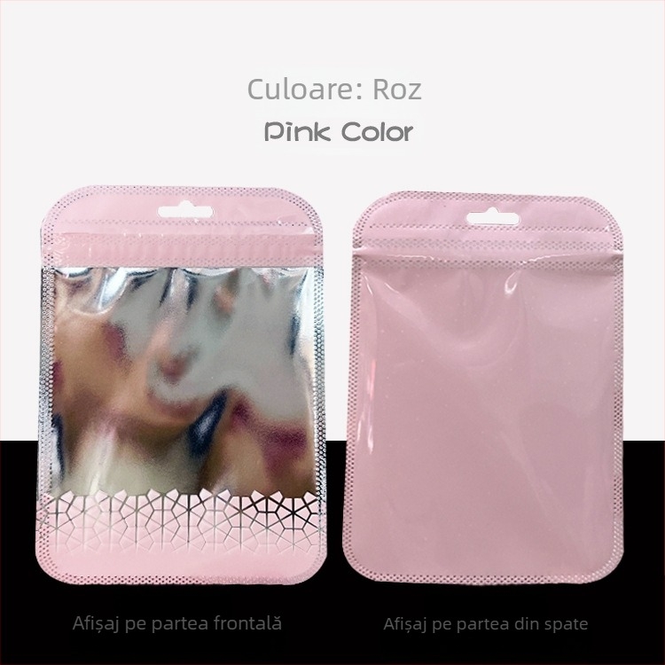 Pungă transparentă de ambalare pentru cadouri, cu închidere automată și colțuri rotunjite; lungimea sigilării 2.5 cm; 50 de bucăți pe pachet; material: nou material