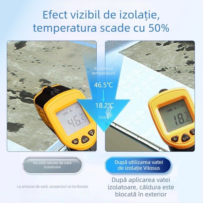 Vată izolație cu folie de aluminiu – izolație autoadezivă pentru acoperiș, microporoasă, miez din cauciuc-vată, rolă, 0,033 W/mK