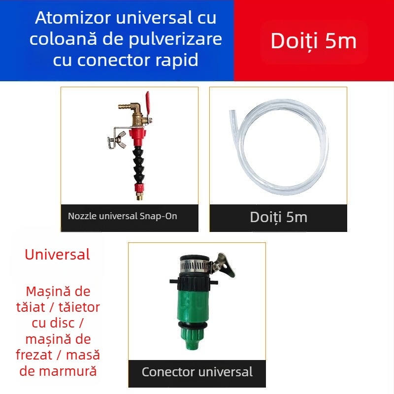 Dispozitiv de pulverizare cu apă pentru mașini de tăiat și de ștanțuit, cu protecție la praf și răcire, universal pentru mașini de marmură, accesoriu pentru polizor unghiular