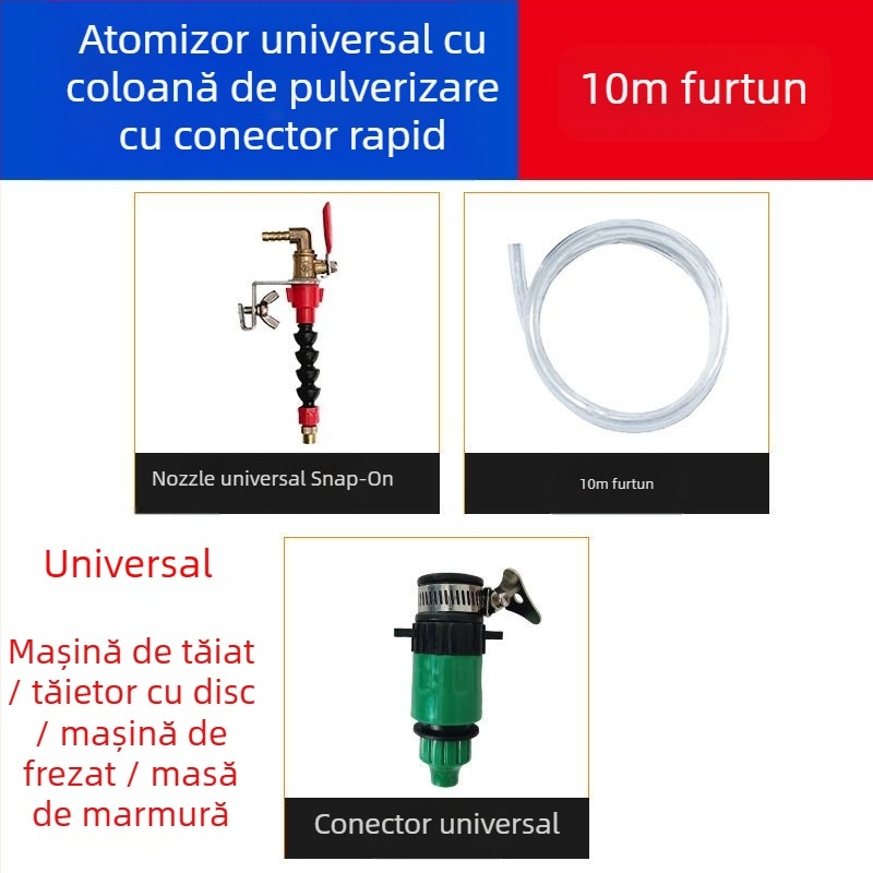 Dispozitiv de pulverizare cu apă pentru mașini de tăiat și de ștanțuit, cu protecție la praf și răcire, universal pentru mașini de marmură, accesoriu pentru polizor unghiular