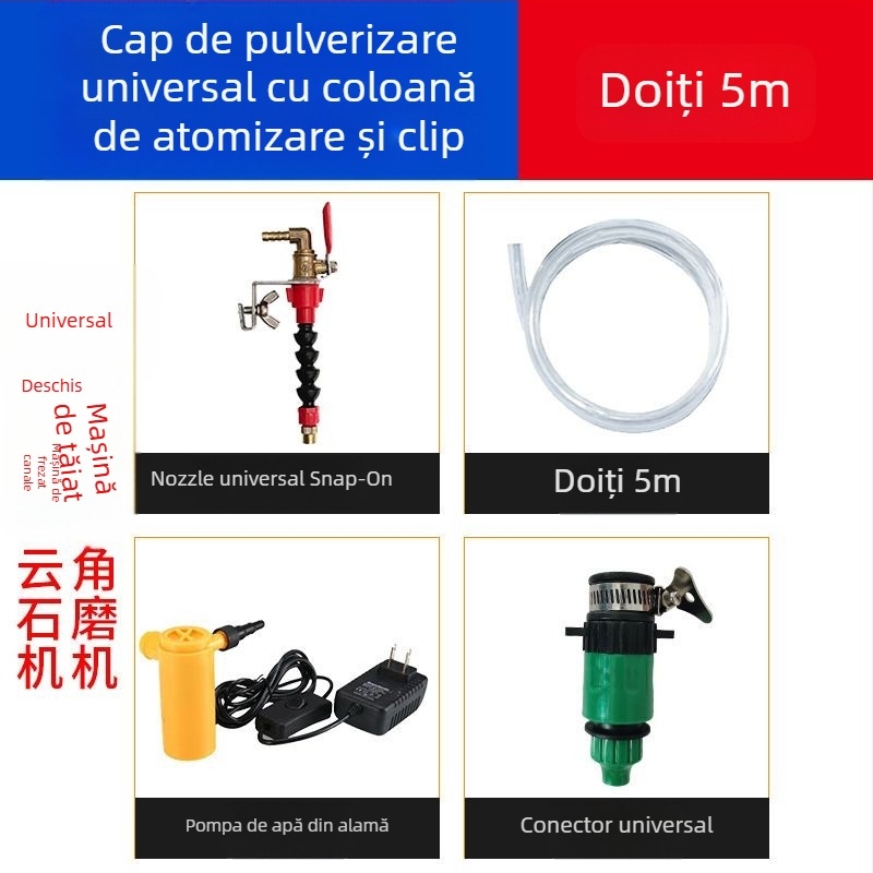 Dispozitiv de pulverizare cu apă pentru mașini de tăiat și de ștanțuit, cu protecție la praf și răcire, universal pentru mașini de marmură, accesoriu pentru polizor unghiular