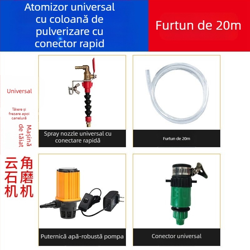 Dispozitiv de pulverizare cu apă pentru mașini de tăiat și de ștanțuit, cu protecție la praf și răcire, universal pentru mașini de marmură, accesoriu pentru polizor unghiular